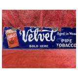 Porcelain enamel Velvet pipe tobacco sign.