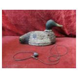 Antique folkart duck decoy. wood/cork w/weight.