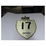 The King's Highway #17 Ontario Road sign.