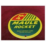 Maule Rocket Aircraft fuel porcelain sign.