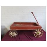 Antique wood wagon. pull toy.