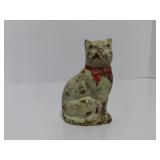 Cast iron White cat bank.