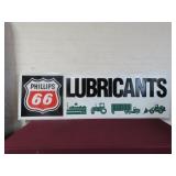 Phillips 66 Lubricants embossed metal sign.