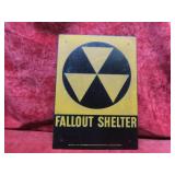 Vintage metal Fallout shelter sign. 10'x 14'