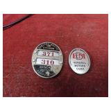Vintage Railroad Diesel Train employee badges.