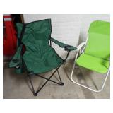 (2)Folding chairs. John deere Buck Bros.