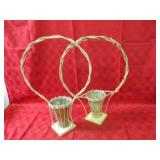 (2)Vintage funeral flower arranging baskets.