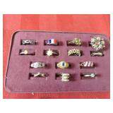 (14)Assorted jewelry ring lot.