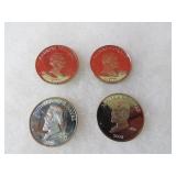 (4)$5 Liberian coins. US Presidents.