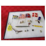 Showcase of collectibles.