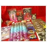 Halloween costumes & batman stickers.