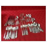 Silver plate flatware set.