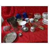 Enamel pots, kitchen molds, pie pans.