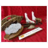 Baskets, Garden sign, brackets.