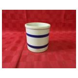 Vintage blue band stoneware crock.