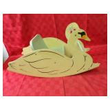 Vintage Toddler toys swan rocking ride on toy.