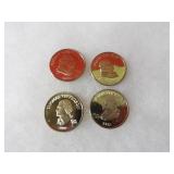 (4)$5 Liberian coins. US Presidents.
