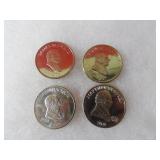 (4)$5 Liberian coins. US Presidents.