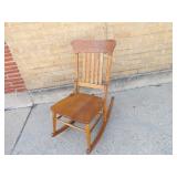 Antique wood rocking chair.