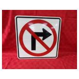 No right turn street sign.