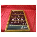 Souvenir spoons w/display case.