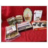Brownie pans, cupcake pans, gravy boat.