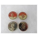 (4)$5 Liberian coins. US Presidents.