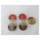 (4)$5 Liberian coins. US Presidents.