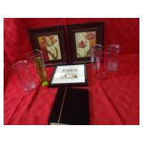 Assorted glass vase & picture frames lot.
