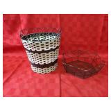 Metal & woven baskets.