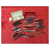 Advertising fountain, pen, pencil lot.
