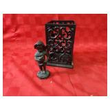 Cast iron figure & decor box. heavy