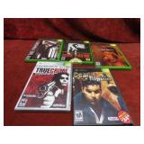 (5)XBOX games Assorted Max Payne, true crime