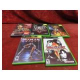 (5)XBOX games Assorted Spawn, Mortal Kombat.