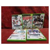 (5)XBOX games Assorted NFL Football