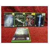 (5)XBOX games Assorted Star Wars.