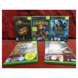 (5)XBOX games Assorted Lord of the Rings