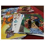 Assorted Vintage Toy fare & Wizard magazines.