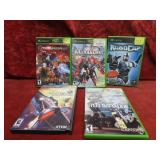 (5)XBOX games Assorted Robocop, star trek