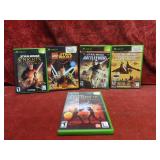(5)XBOX games Assorted Star Wars.