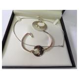 Sterling silver matching bracelet & necklace set