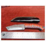 Handmade forged Damascus fixed blade knife