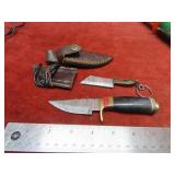 (2)Handmade forged Damascus fixed blade knife