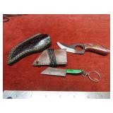 (2)Handmade forged Damascus fixed blade knife
