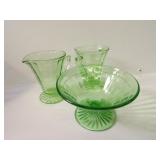 (3)vaseline glass depression glass lot.