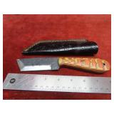 Handmade forged Damascus fixed blade knife