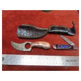 (2)Handmade forged Damascus fixed blade knife