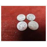 (4)Pre 1964 90% silver Washington Quarters.