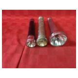 (3)Vintage flashlights. Ray-o-vac, Eveready