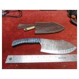 Handmade forged Damascus fixed blade knife